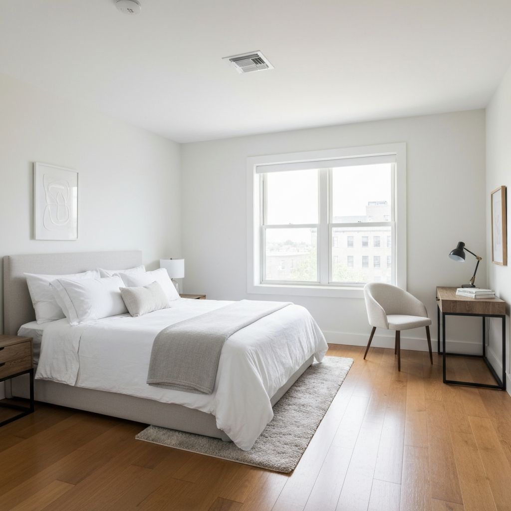 Clean, staged Airbnb bedroom